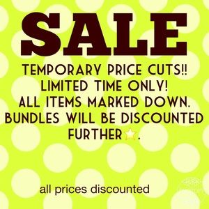 Sale! Prices marked down, will go back up!!