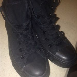 All black high top converse