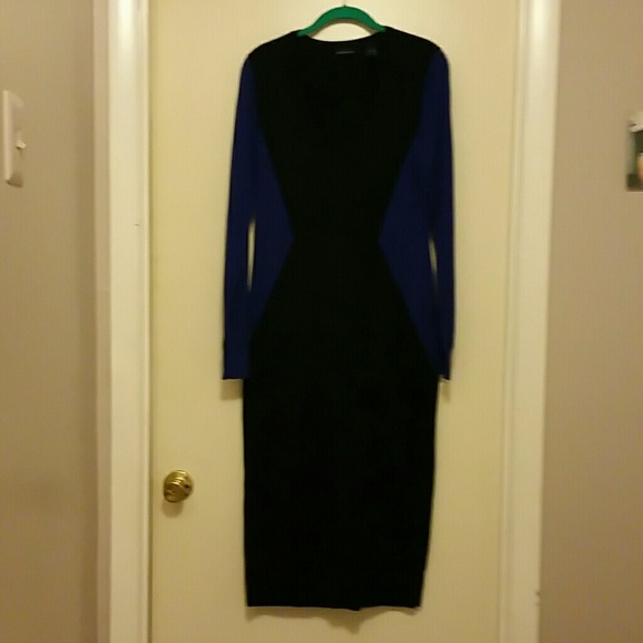 V neck sweater dress