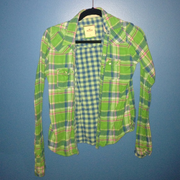 Plaid button up Hollister flannel