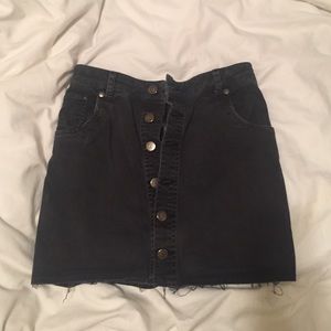 Jean button up high waisted skirt
