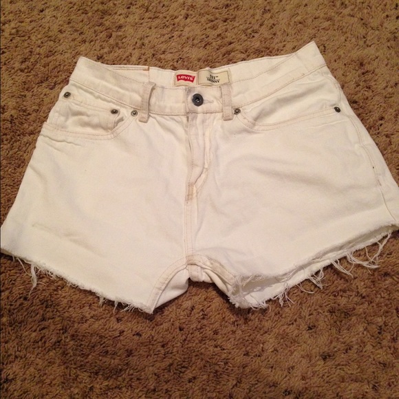 Levi Strauss white cutoff shorts