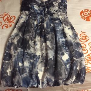 Tube top navy white dress