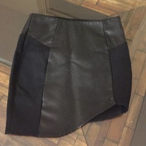 Bebe black leather skirt