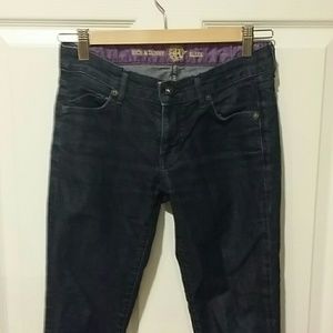 Distressed Rich and Skinny Sleek Dark Denim