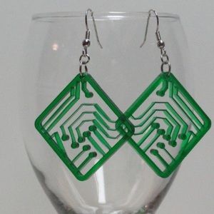 Computer circuit earrings