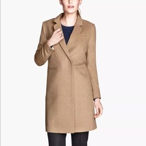 Camel Tan Classic Coat New Wool Blend Sz 6 H&M