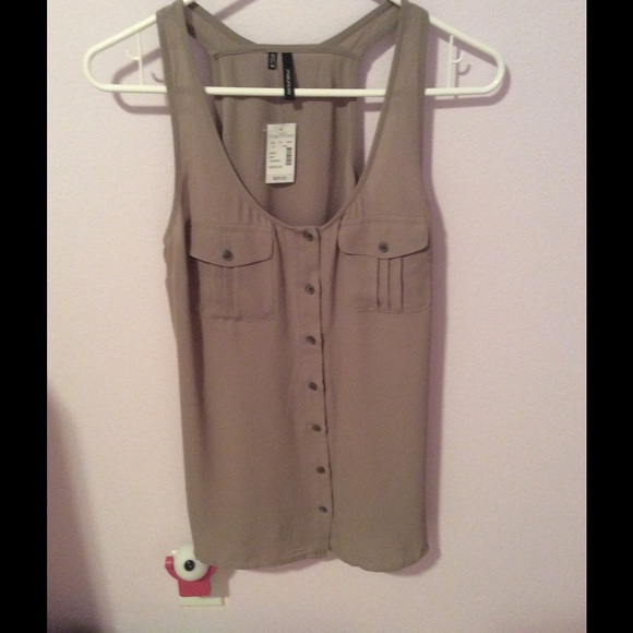 NWT!!! BRAND NEW sheer racer back dress blouse.