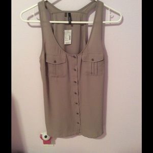 NWT!!! BRAND NEW sheer racer back dress blouse.