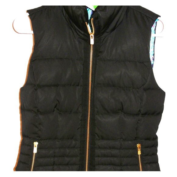 New Lilly Pulitzer black puffer vest