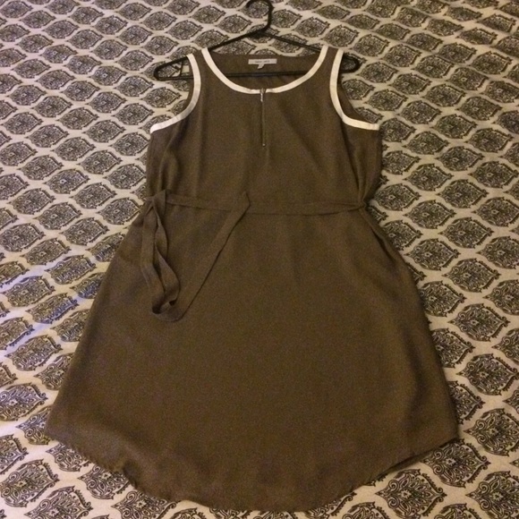 Light brown with white trim dress