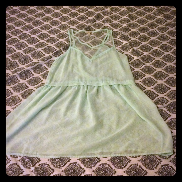 Sheer mint green top
