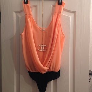 Large stretchy bodysuit blouse