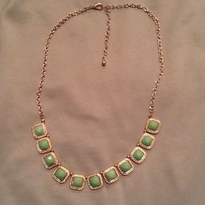 Aztec Lime Green Squared Accent Necklace