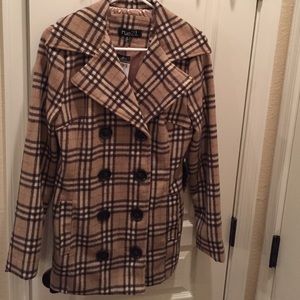 Rue 21 double breasted plaid coat size small