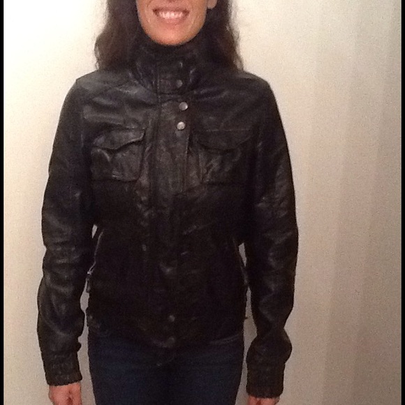 🥀DONATING 3/20 Faux Leather Bomber Jacket - Picture 2 of 4