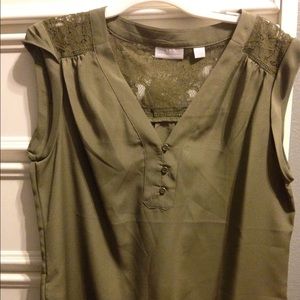 New York and company olive green blouse