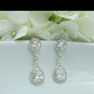 Earring drop cz zircon crystal jewelry wedding bri
