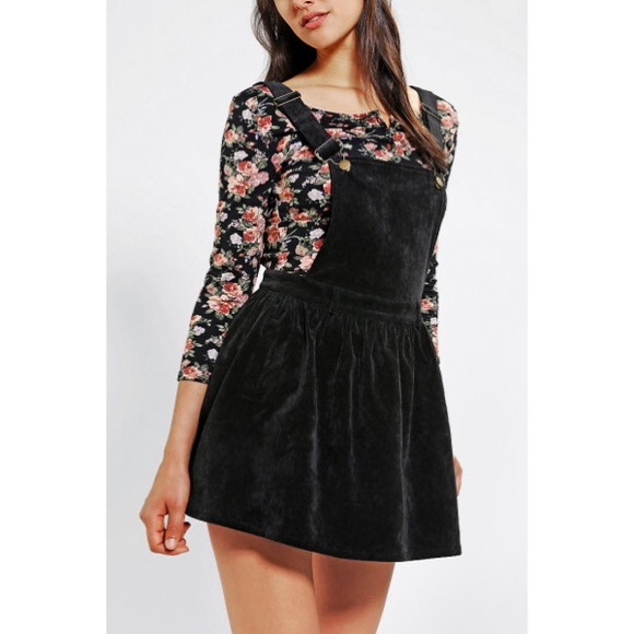 Black Corduroy overall dress