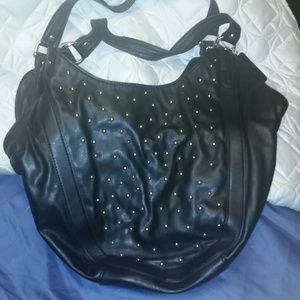Black gold studded bag