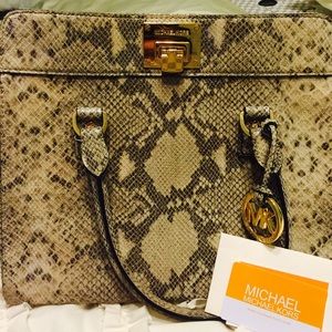 Michael Kors Python Embossed Satchel Bag