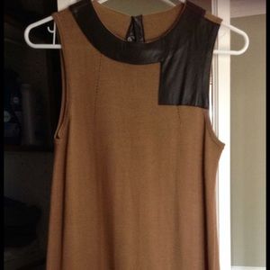 Brown Dress with dark brown pleather