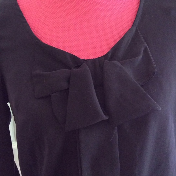 Zara silky black top with bow - Picture 2 of 4