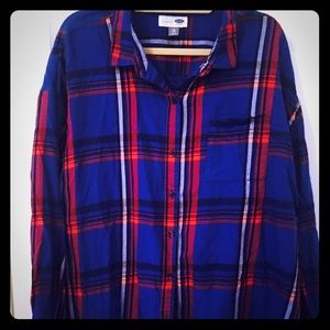Blue and Red Flannel Shirt