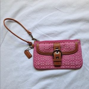 Coach wristlets in signature pink canvas