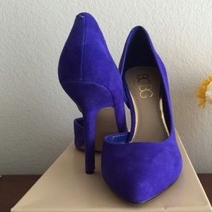 Blue suede BCBG heels