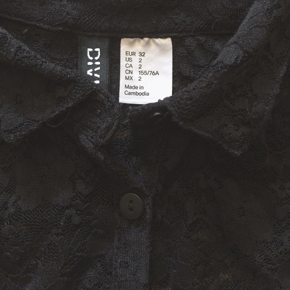 H&M black laced shirt - Picture 3 of 3