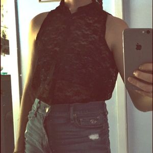 H&M black laced shirt