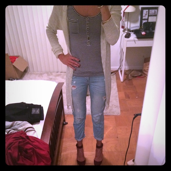 Zara light wash, destroyed denim