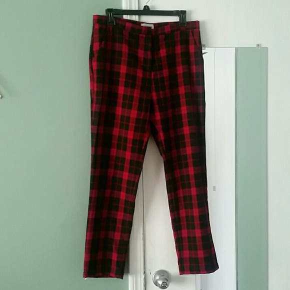Red and black plaid pants