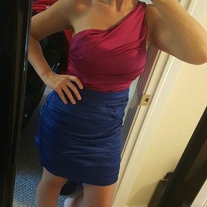 Maroon and blue express dress