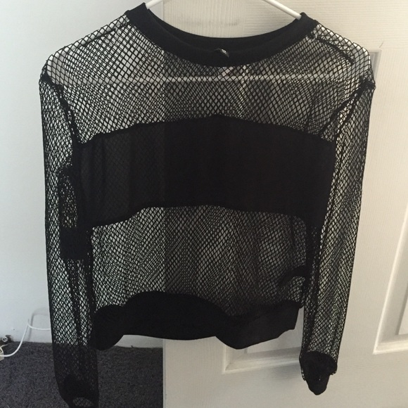 Black netted shirt