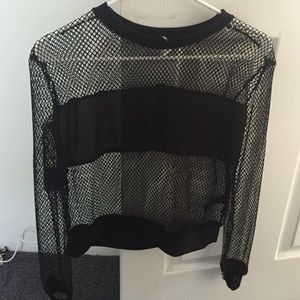 Black netted shirt