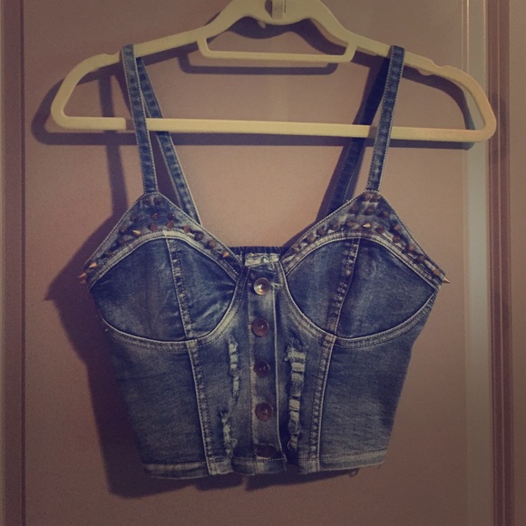 Tobi Denim Crop Top