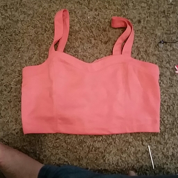 Coral orange crop top