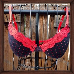 Candies Black and Red Lace Bra