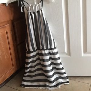 NWOT White & black stripped A Line dress