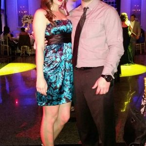 Black & Turquoise Dress w/ Bow