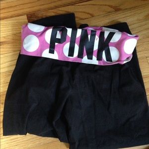 Pink yoga crops