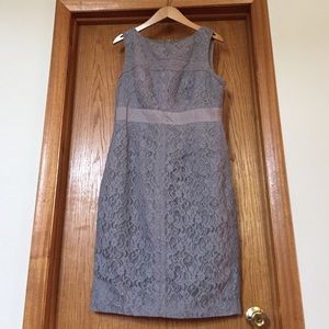 JAX Grey Lace Overlay Dress