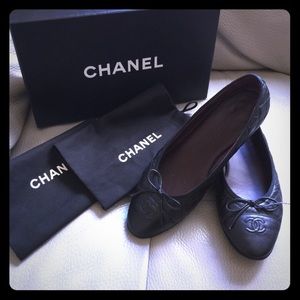 Chanel quilted ballet flats size 38.5