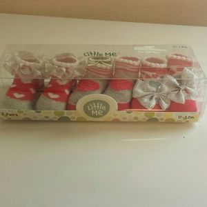 Little me  baby girl socks