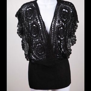 White House Black Market Crochet Sweater Large