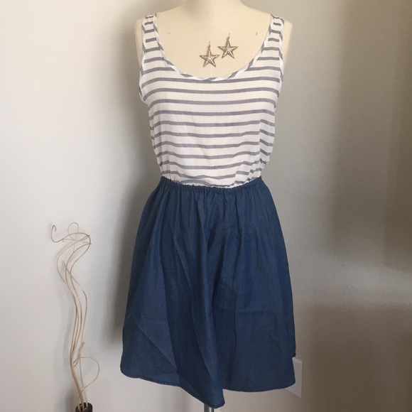 H&M chambray Striped dress
