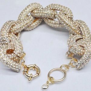Pave chain link bracelet