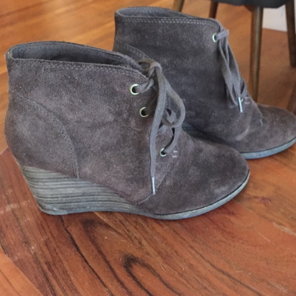 Lucky Brand Shoes - Lucky Brand Brown Suede Wedge Boots